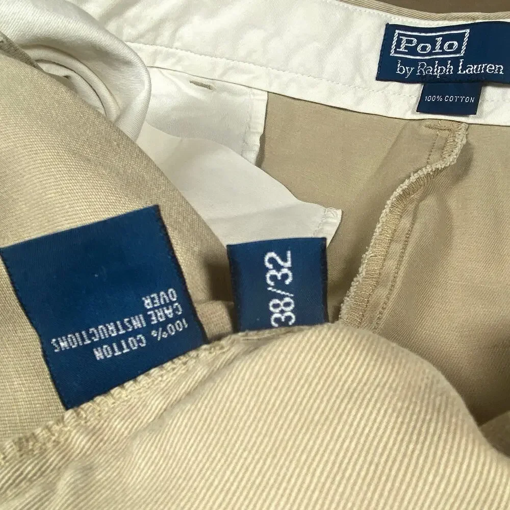 Polo Ralph Lauren The REAL Chino Pant Mens 38X31 Kahaki Classic Fit Cotton Twill